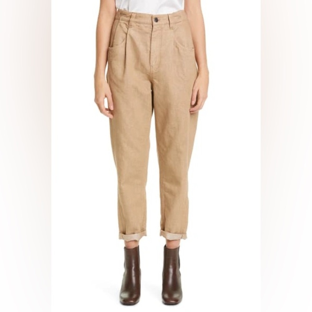 Brunello Cucinelli Pleated Boyfriend Jeans in Cookie